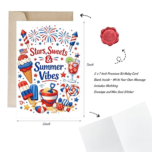 Ami Summer Vibes Greeting Card Set – 5x7 Blank Inside with Envelope