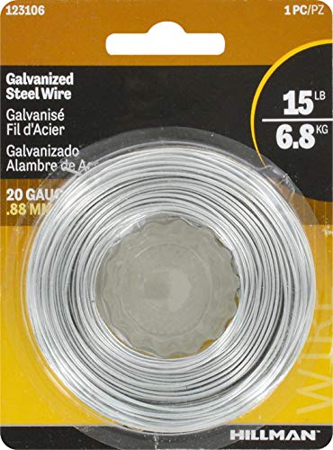 Hillman 20 Gauge Galvanized Steel Hobby Wire - 175ft Roll