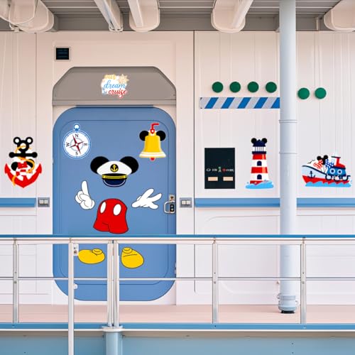 12Pcs Yellow Captain Mouse Cruise Door Magnets - Fun Stateroom Decorations