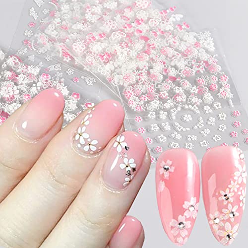 30 Sheets 3D Nail Art Stickers Decals Flowers Butterfly Love Heart