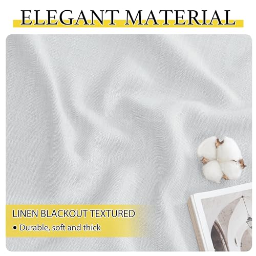Faux Linen Curtain Valances for Kitchen & Bathroom, 52x24 in