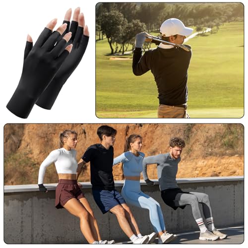 4 Pairs Sun Protection Gloves for Women - Fingerless, Non Slip, UV Protection for Gel Nail Lamp, Cycling, Running