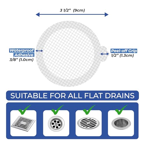 35 Pack Disposable Hair Catcher Stickers for Shower Drains