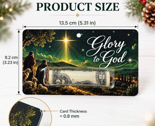 Christian Nativity Christmas Money Holder Set - Religious Holiday Card Decor
