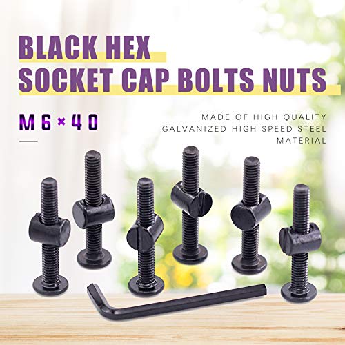 Swpeet 51Pcs M6 x 40mm Crib Hardware Screws with Wrench Set