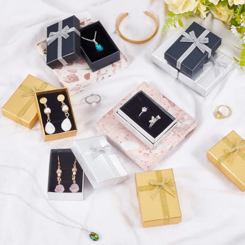 12pcs Metallic Jewelry Gift Boxes with Bowknot - 2x2.7x1 Inch