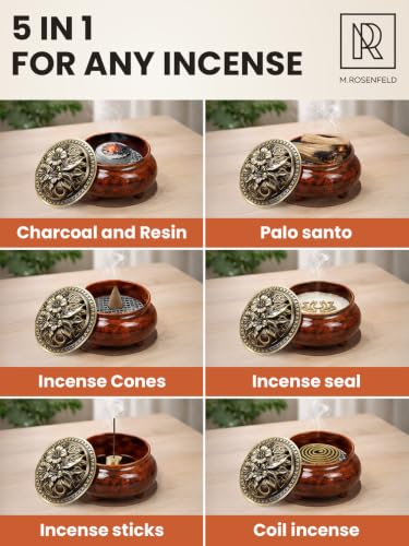 Ceramic Incense Burner with Lid for Frankincense & Bakhoor