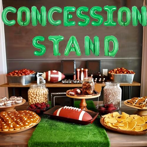 Wonmelody Concession Stand Foil Balloon Banner 16 Inch Green Sports Party Decor