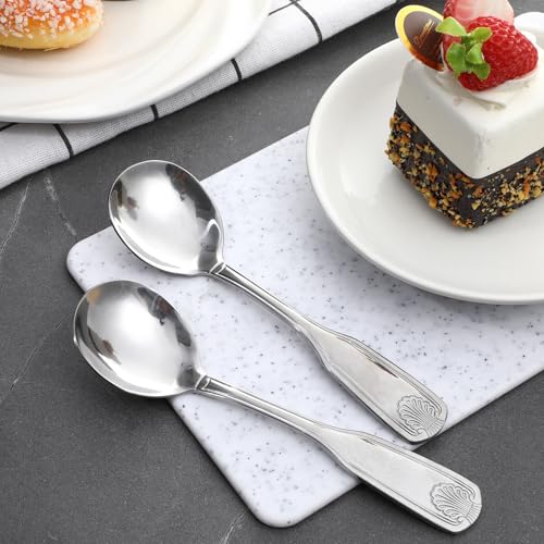 2-Piece Stainless Steel Soup Spoons - 6.4-Inch Dishwasher Safe