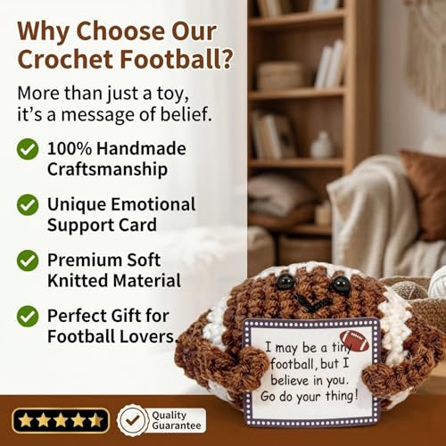 Handmade Emotional Support Mini Football Plush Gift for Dads & Moms