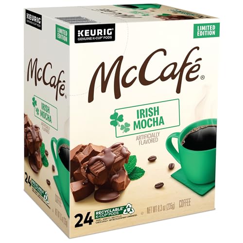 McCafe Irish Mocha, Keurig Single Serve K-Cup Pods, Flavored Coffee, 96 Count (4 Packs of 24)