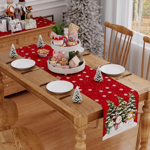 220 GSM Christmas Table Runner 13x72 Inch Snowman Holiday Decor - Variation of THIS listing