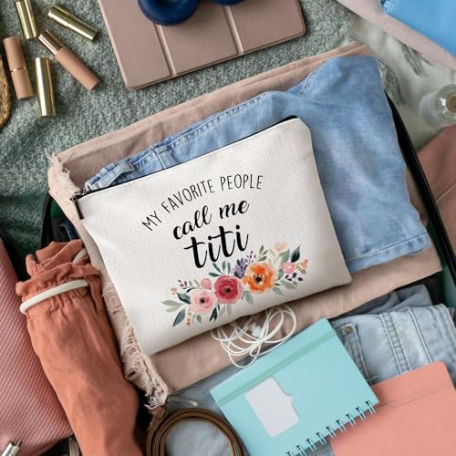 Aunt Makeup Bag Linen Travel Toiletry Pouch Gift for Auntie