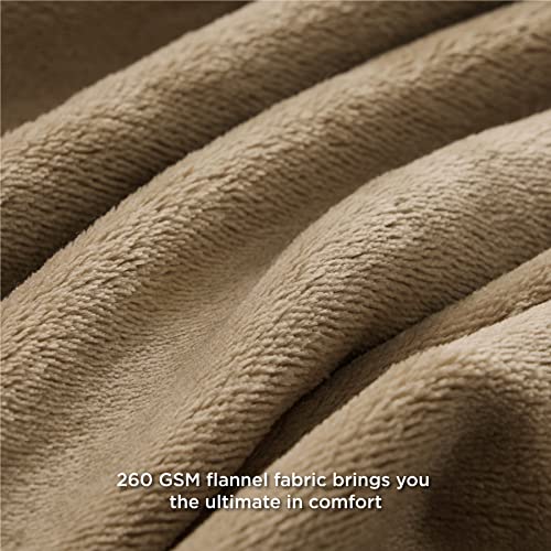Bedsure Camel Fleece Throw Blanket 50x60 inches - Soft Lightweight Plush for Couch & Bed