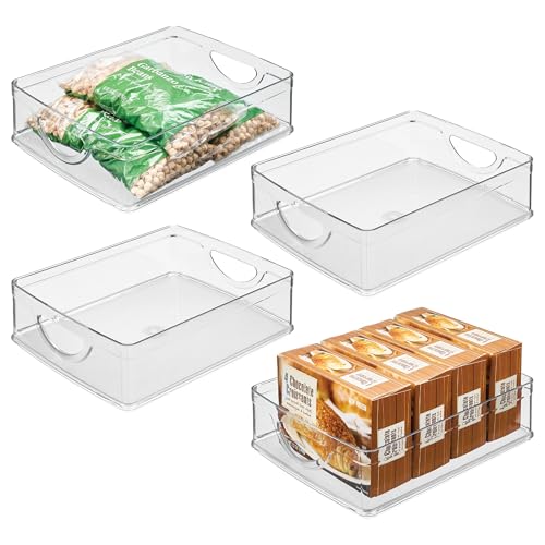 iDesign Stackable Pantry Bin Set of 4 - Clear Plastic Storage Bins