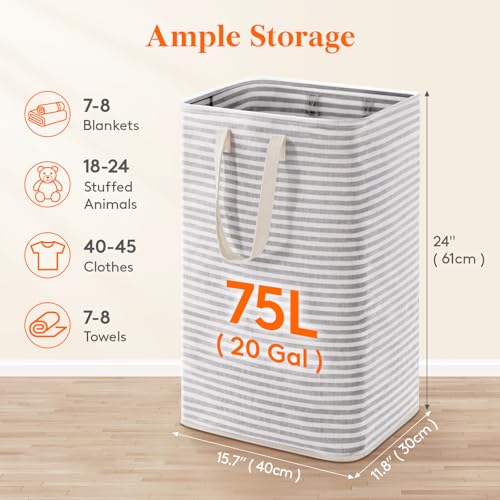 Lifewit 75L Collapsible Laundry Basket - Waterproof & Freestanding