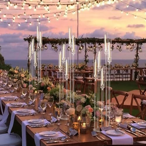45.7 Inch Acrylic Candelabra Centerpieces for Wedding - 4 Pack