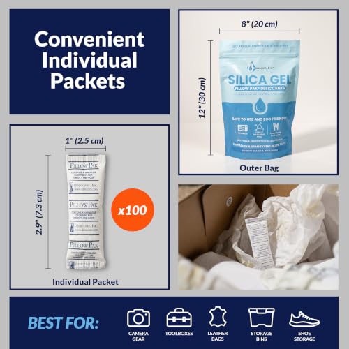 Silica Gel Packets for Moisture Control - 5g, Pack of 100