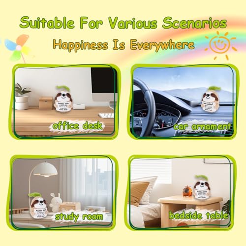 Handmade Positive Crochet Sloth with Encouragement Card