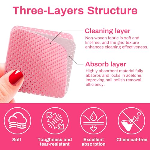 RAQEHO 600 Lint Free Nail Wipes - Gel Polish Remover Pads & Tool Cleaner