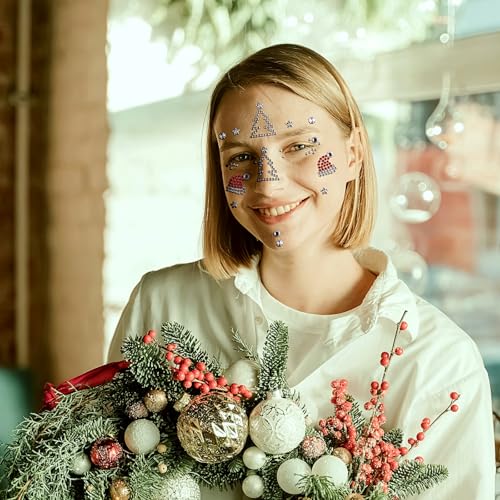 XIELIME Christmas Face Gems Self-Adhesive Rhinestone Stickers
