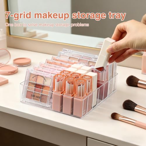 1-Pack Clear Acrylic Makeup Organizer for Eyeshadow & Lipstick