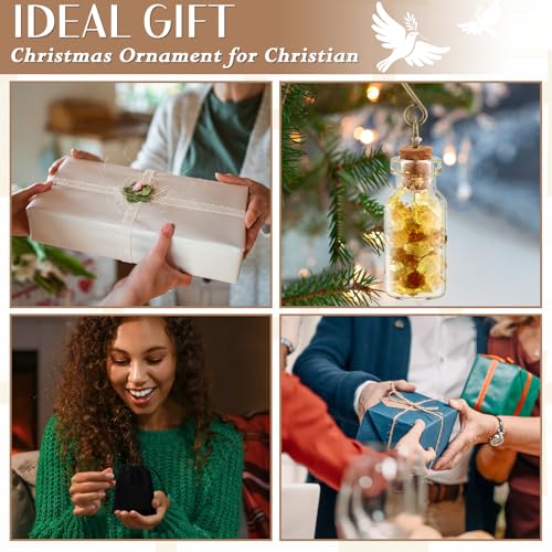 Christmas Nativity Gift Set with 2 Glass Ornaments and Frankincense & Myrrh - Variation of 2