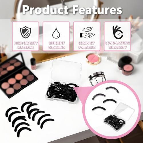 Eyelash Curler Refills Silicone Rubber Replacement Pads 30 Pack Black