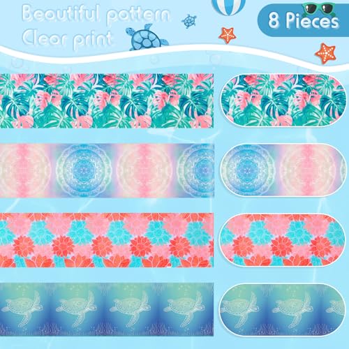 Boao 8 Pcs Elastic Towel Bands for Beach Chairs Sea Turtle Style - Cruise & Beach Essentials