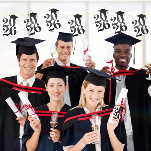 Chinco 36 Pcs Graduation Party Decorations 2026 Glitter Cutouts