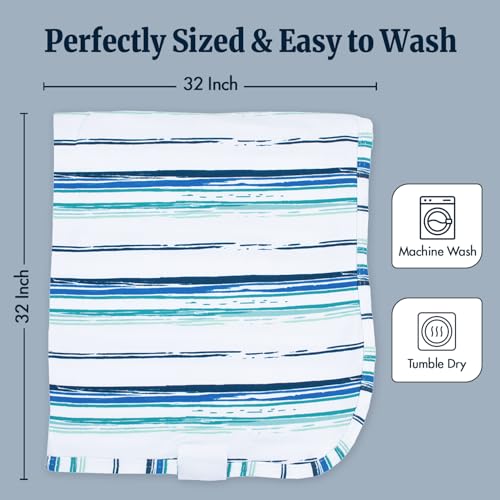 Ocean Stripe Baby Swaddle Blanket - Soft, Breathable & Stretchy
