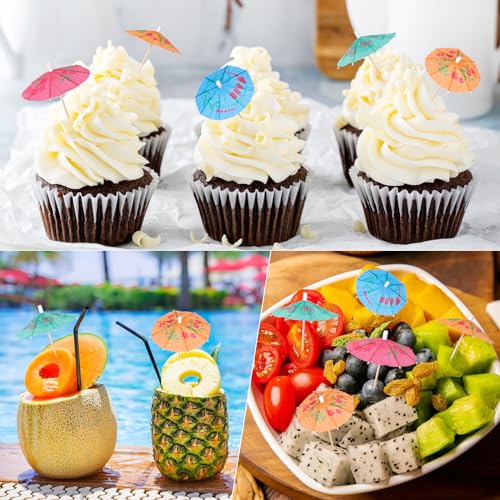 YINCL 100 PCS Cocktail Umbrellas - Classic Tropical Paper Drink Picks