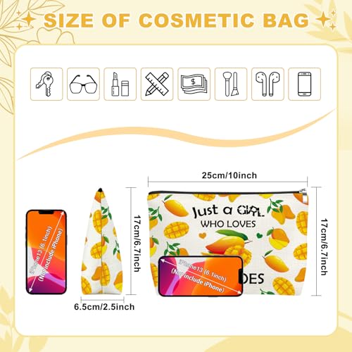 Mango Makeup Bag Cute Fruit Cosmetic Pouch Travel Toiletry Bag for Women