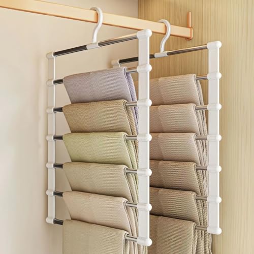 Cloud Ladder Pants Hangers - 6-Tier Space Saving Closet Organizer, 2 Pack