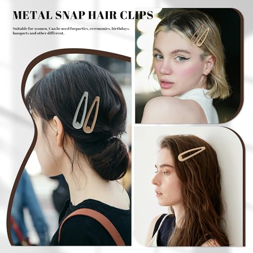 Cptots Metal Snap Hair Clips 12 PCS No Slip Hair Barrettes for Women