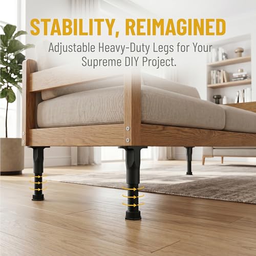 2 Pack Adjustable Bed Support Legs (5.1" - 8.6") for Heavy Mattress