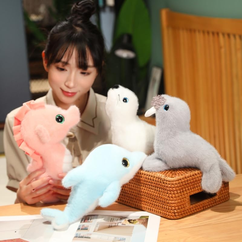 Dolphin Plush Toy - Cute 9-Inch Stuffed Animal Pillow Gift