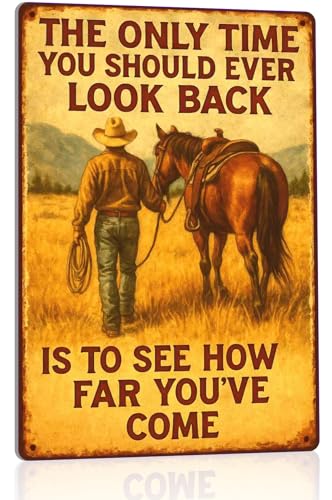 Western Vintage Cowboy Metal Sign | Rustic Wall Art 8x12 Inch