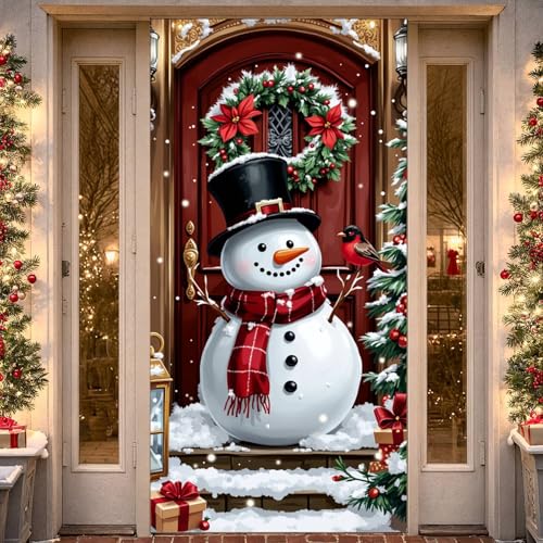 Christmas Snowman Door Banner Large Holiday Party Decoration