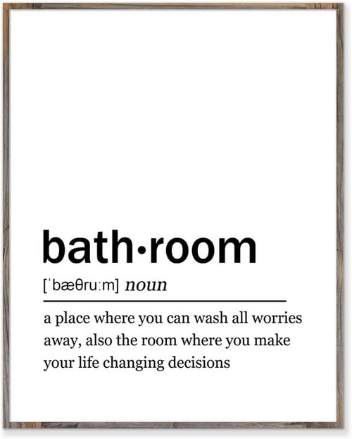 Bathroom Definition Wall Art Print by [Brand Name] | Funny Typography Quote Decor - 8x10 Unframed