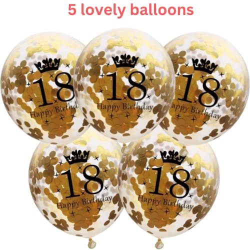 Gold 18 Number Balloons - 12 Inch 18th Birthday Decorations