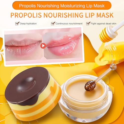 Hydrating Sleeping Lip Mask and Balm 4-Pack with Honey Pot Design
