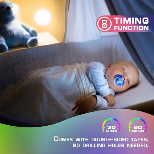 EverBrite Round Tap Light 6-Pack LED Puck Lights with Remote Control and Timer