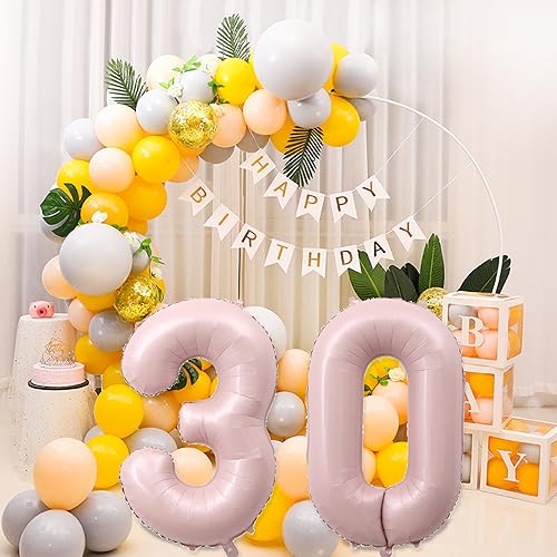 40 Inch Number 30 Baby Pink Foil Balloon for 30th Birthday Party