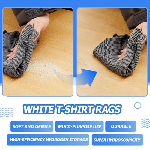 Reusable Cotton Cleaning Rags Set - 1 lb Multi-Color Absorbent Cloths for Home & Auto