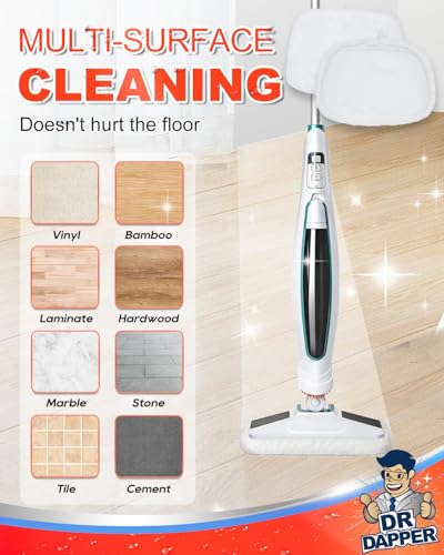 DR DAPPER 4-Pack Reusable Microfiber Mop Pads for Steam Mops