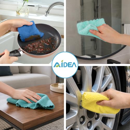 AIDEA Microfiber Cleaning Cloths, 20 Pack Coral Fleece Dish Towels 11"x11"