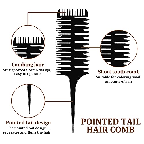 Professional 3-Way Hair Weaving and Sectioning Comb for Highlighting