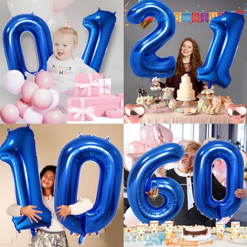 40 Inch Dark Blue Number 8 Foil Balloon for Birthday Parties