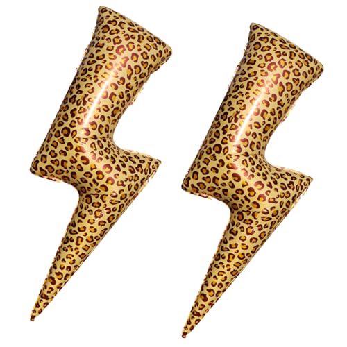 Leopard Print Lightning Balloons - 2pcs for Jungle Theme Party